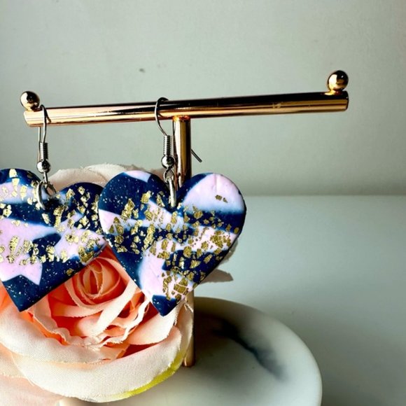 Hand made Light weight Sweet Heart statement Earrings - Gorgeous Jewellery - Picture 2 of 10